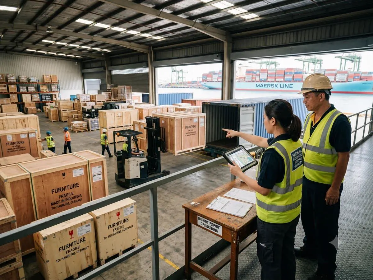 An Australian import and export operation at port